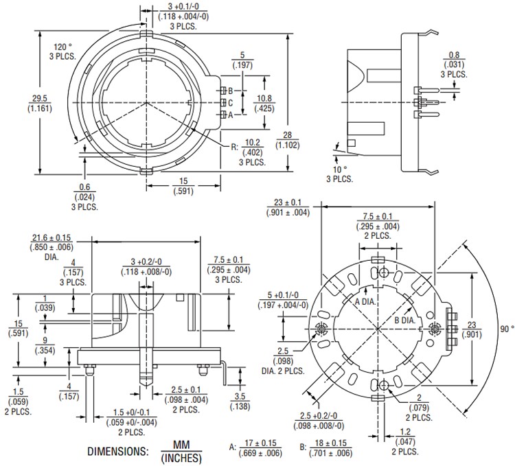 Bourns PER28 Long Life Incremental Ring Encoder